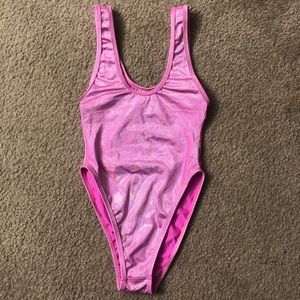 Iheartraves high waisted pink bodysuit - small
